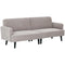 Modern Couch, 3 Seater Sofa, Corduroy Loveseat with Rubberwood Legs and Extra-Wide Seat, Light Grey