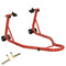 HOMCOM Motorcycle Rear Wheel Stand, Universal Motorcycle Lift with U + L Swingarm Spool, Red
