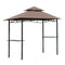 Outsunny 8' x 5' BBQ Grill Gazebo Tent with Double Tiered Canopy for Outdoor Sun Shade, Coffee