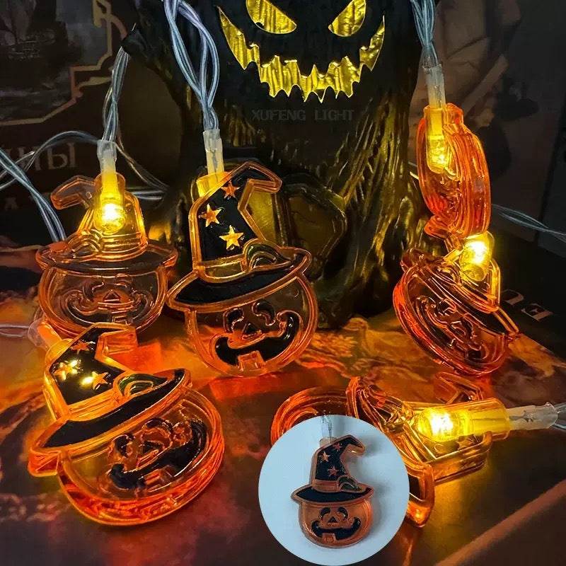 Halloween Led Pumpkin Spider Ghost Hand Lighting Chain Decorative Holiday Light 