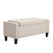 HOMCOM Linen-Touch Storage Ottoman: Tufted Flip-Top Design for Added Functionality, Beige