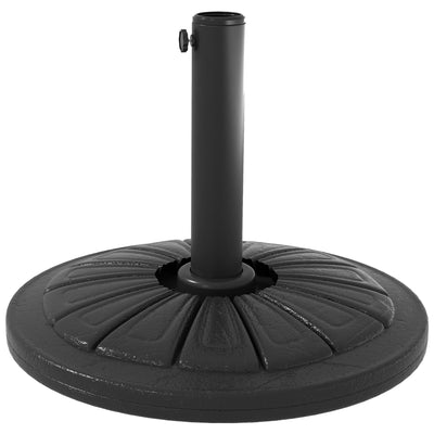 Outsunny Concrete Umbrella Base: Heavy Duty Round Stand with Steel Pole Holder for Outdoor Patio, Black 