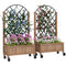 Raised Garden Bed with Metal Trellis, Elevated Planter Box with Wheels and Drainage Holes, 20.5