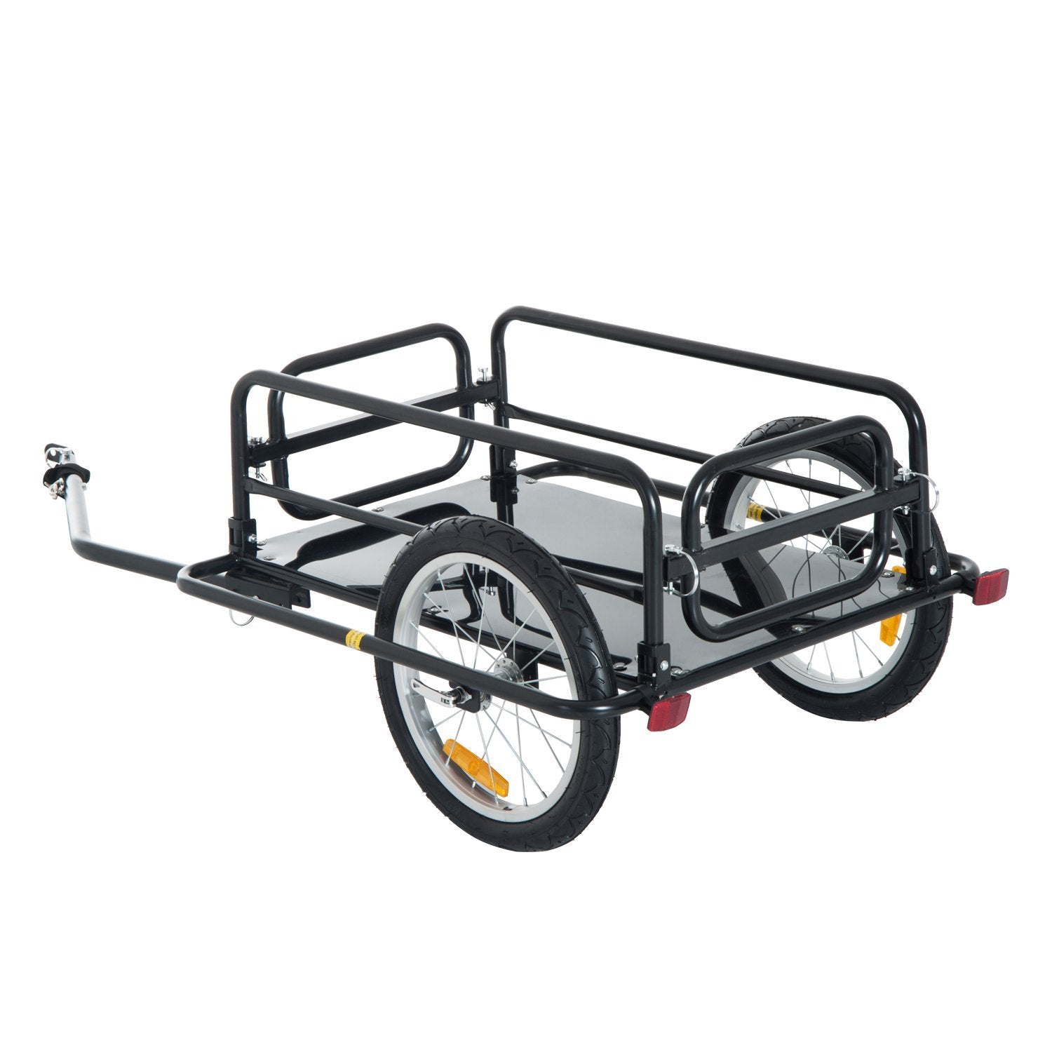 Aosom Folding Bicycle Cargo Trailer Utility Carrie Bike Cart Garden Patio Tool New 