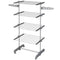 HOMCOM Laundry Rack Drying 4-Tier Stainless Steel Foldable Clothes Airer with Side Wings 6 Castors Grey