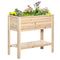 Outsunny Elevated Wooden Planter Box with Shelf for Flowers Vegetables Herbs 36
