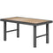 Outdoor Side Table with SPC Woodgrain Tabletop, Metal Patio Coffee Table for Outside Garden, Brown