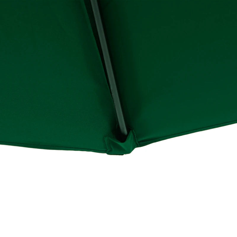 9.8ft Half Umbrella Semi Round Patio Parasol with Crank Handle, Top Vent for Garden, Balcony- NO BASE INCLUDED, Green