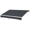 Outsunny 10' x 6.5' Manual Retractable Patio Awning LED Lights Aluminum Frame Sun Shade Canopy Door Window Dark Grey