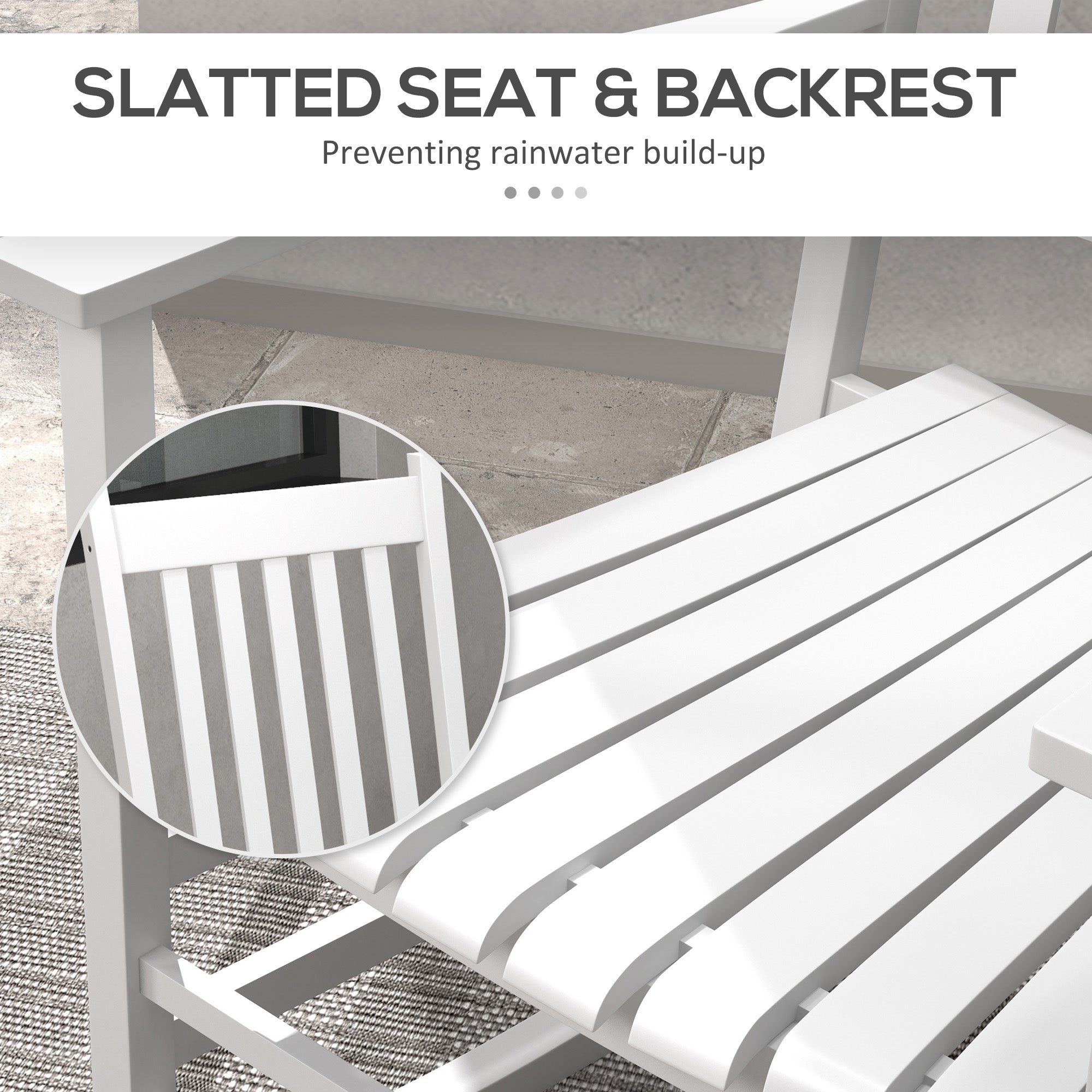 Outsunny Wooden Patio Rocking Chairs Set of 2, Outdoor Rocker Chairs with Wide Armrests, High Back for Garden, Balcony, White 