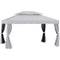 Outsunny 13'x10' Outdoor Patio Gazebo Canopy with 2-Tier Polyester Roof Vented Mesh Sidewall Light Grey