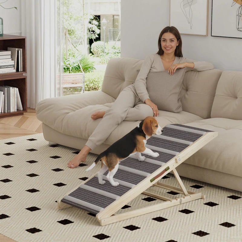 Dog Ramp for Couch, Foldable Pet Ramp for Small to Large Dog, 4 Adjustable Height from16" to 23.5"