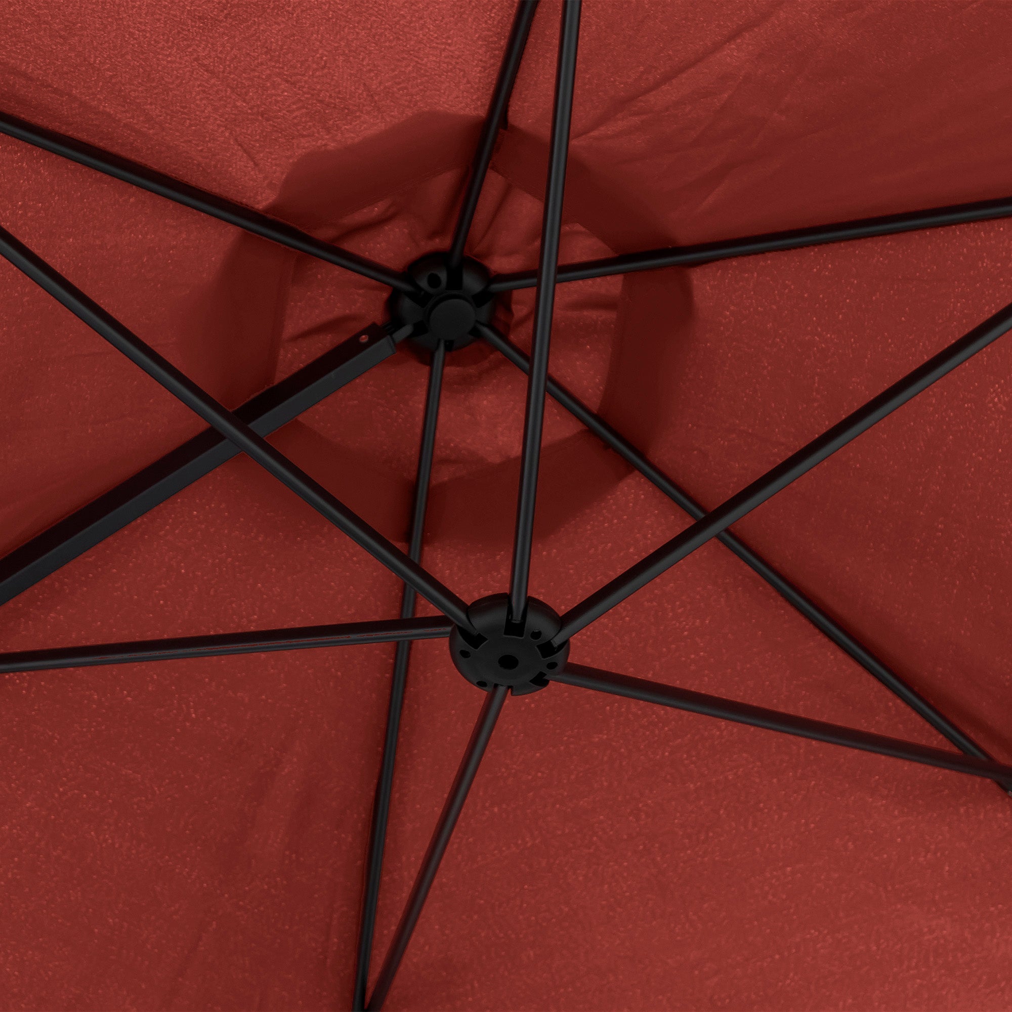 Outsunny Offset Patio Umbrella 8.5FT with 360° Rotation Hanging Sun Shade Canopy Wine Red 