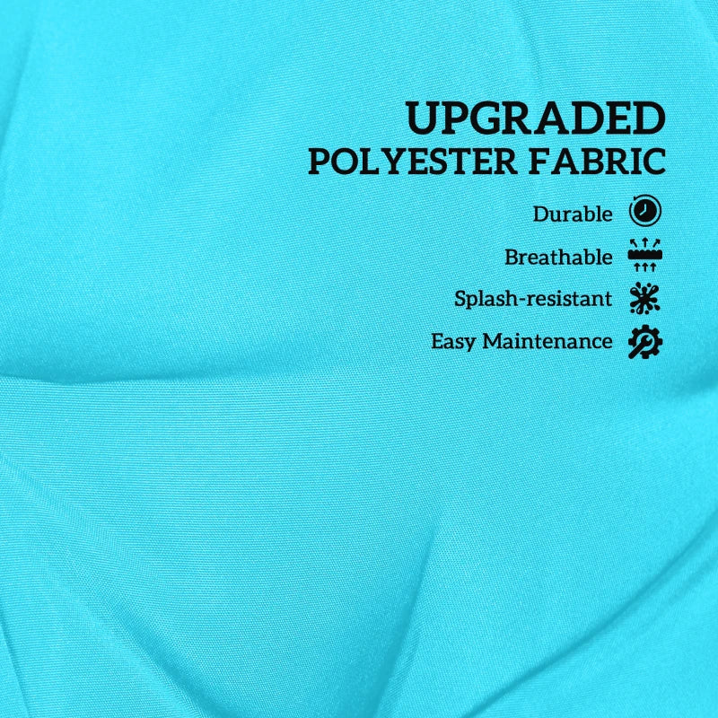 Garden Bench Cushion with Backrest, Non-Slip 2 Seater Thick Pad with Ties, Turquoise