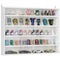 5-Tier Display Cabinet, Shot Glass Display Case, Glass Curio Cabinet with 2 Glass Doors and 4 Adjustable Shelves, White