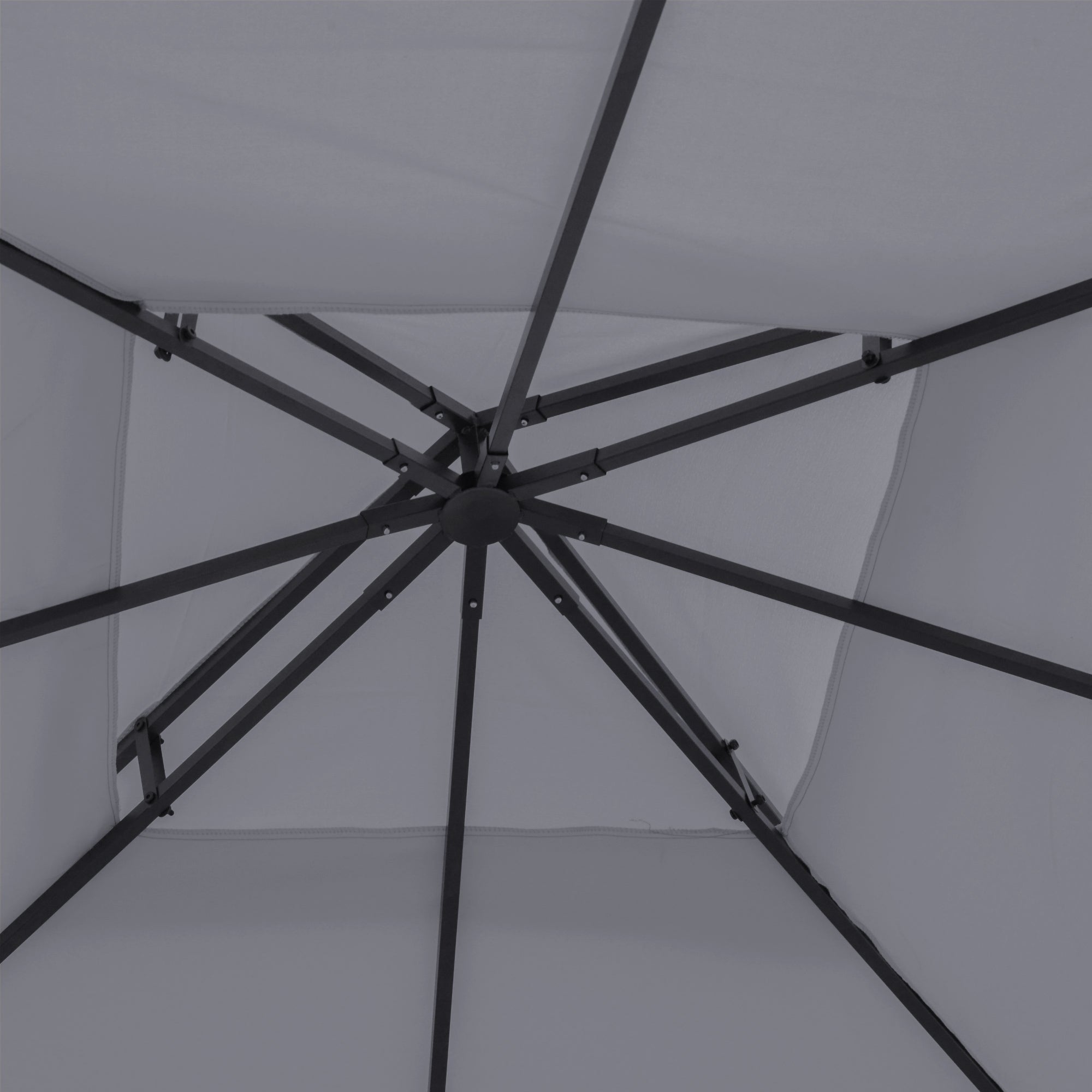 Outsunny 9.84' x 9.84' Square 2-Tier Gazebo Canopy Replacement Top Cover Outdoor Garden Sun Shade, Dark Grey 