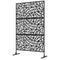 Outsunny 6.5FT Metal Outdoor Privacy Screen Divider with Stand Twisted Line Design Black
