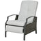 Outsunny Rattan Recliner Chair for Outside Wicker Reclining Chair with Adjustable Back Retractable Footrest Cushion Light Grey
