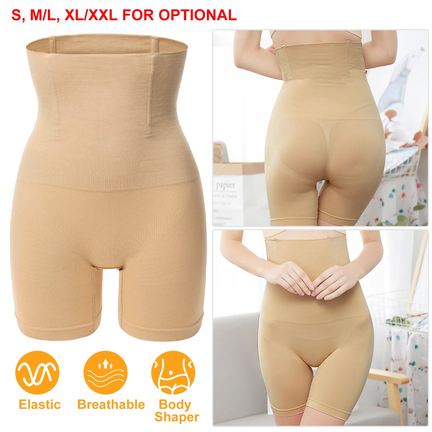 High Waist Shapewear Seamless Tummy Control Panties Butt Lifter Thigh Slimmer Body Trainer Shaper Compression Lingerie Panties for Women