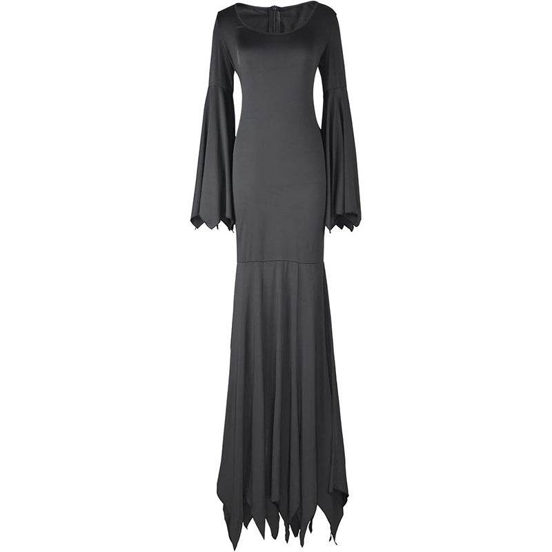 Black Costume Womens Gothic Witch Bat Sleeve Dress Halloween Cosplay Costumes Vintage Carnival Party Outfit 