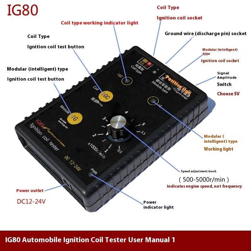 Automobile Car IG80 Ignition Coil Detector Natural Gas Gasoline Detection 