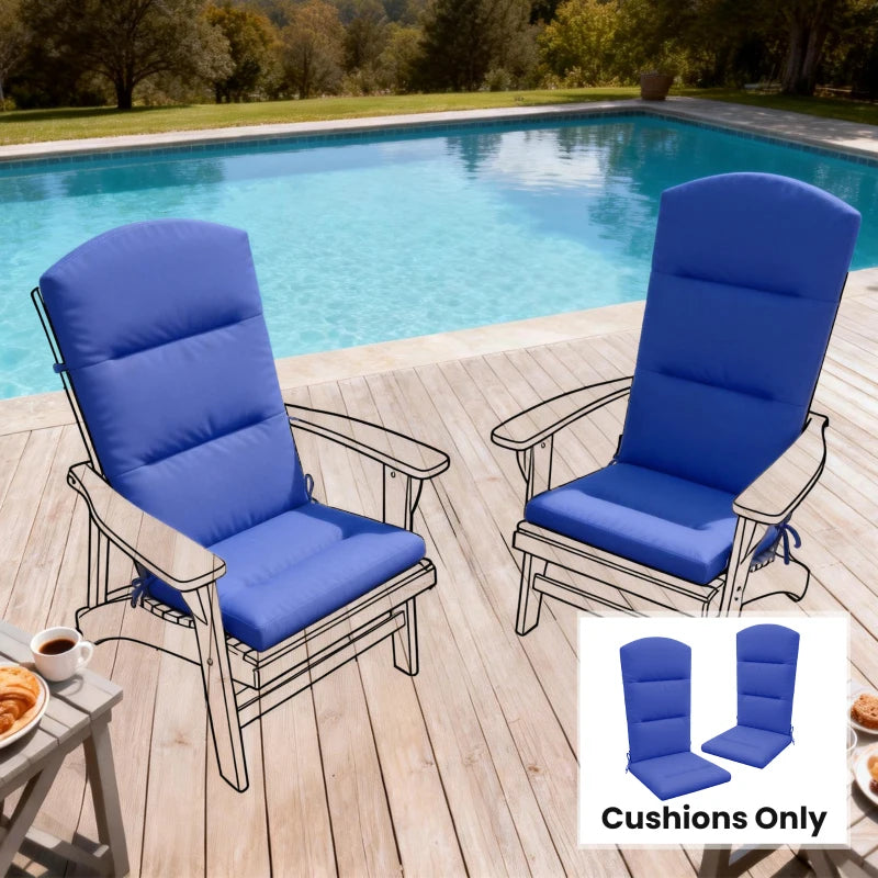 Patio Chair Cushion for Adirondack Chairs Replacement Cushion with Back and Ties, Navy Blue