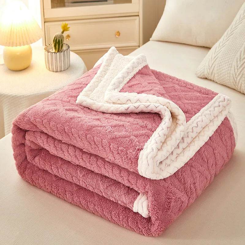 Blanket Double Thickened Warm Coral Fleece Sofa Winter Blanket 