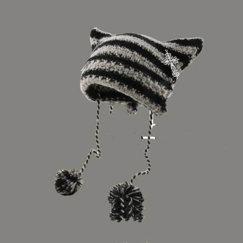 Breathable Windproof Cute Thermal Head Cover Woolen Cap beanies 