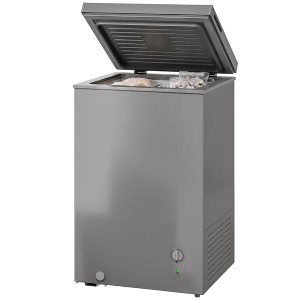 3.5 Cu. Ft. Chest Freezer with Adjustable Temperature Control & Storage Basket - Gray or Black