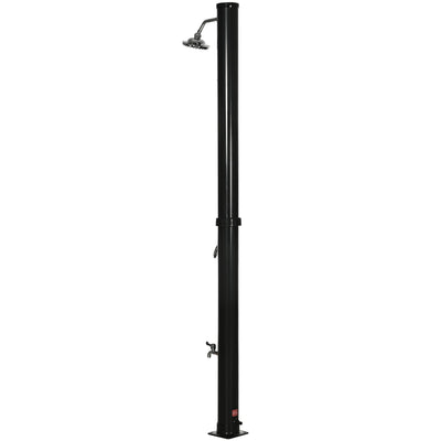 Outsunny 5.3 Gallons Solar Shower with Rotating Rainfall, Temperature Adjustment, 2 Section Outdoor Shower for Backyard, Black 