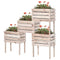 Outsunny 4PCS Wooden Planter Raised Garden Beds Kits Elevated Garden Beds for Flowers Vegetables, Outdoor Indoor Planting Box Container