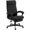 Office Chair, Linen High Back Desk Chair, Swivel Recliner with Adjustable Height, Footrest and Padded Armrest, Black