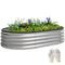 Galvanized Raised Garden Bed, 5 x 3 x 1 ft Modular Metal Garden Beds with Rubber Strip Edging, Silver