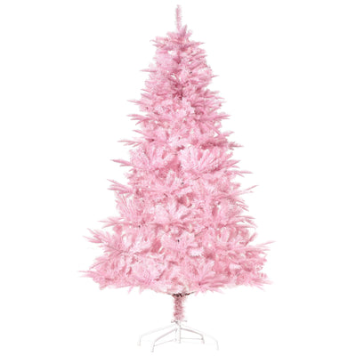HOMCOM 6FT Artificial Christmas Tree Holiday Xmas Holiday Tree Decoration with Automatic Open for Home Party, Pink 