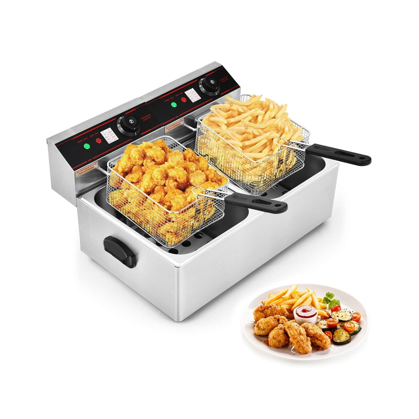 3400W Dual Tank Electric Countertop Deep FryerÂ 