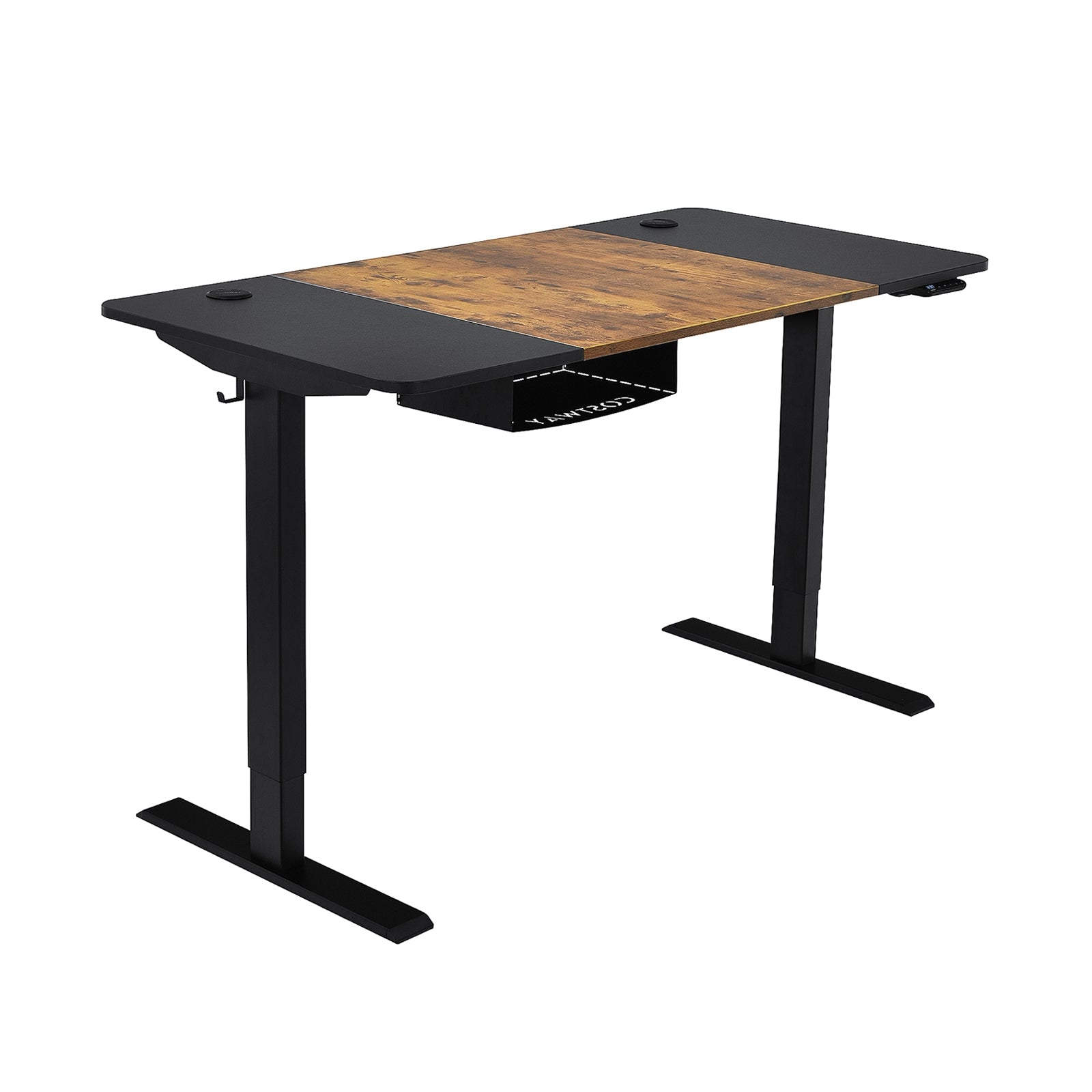 55 Inch x 28 Inch Electric Standing Desk with USB Port Black-Black 