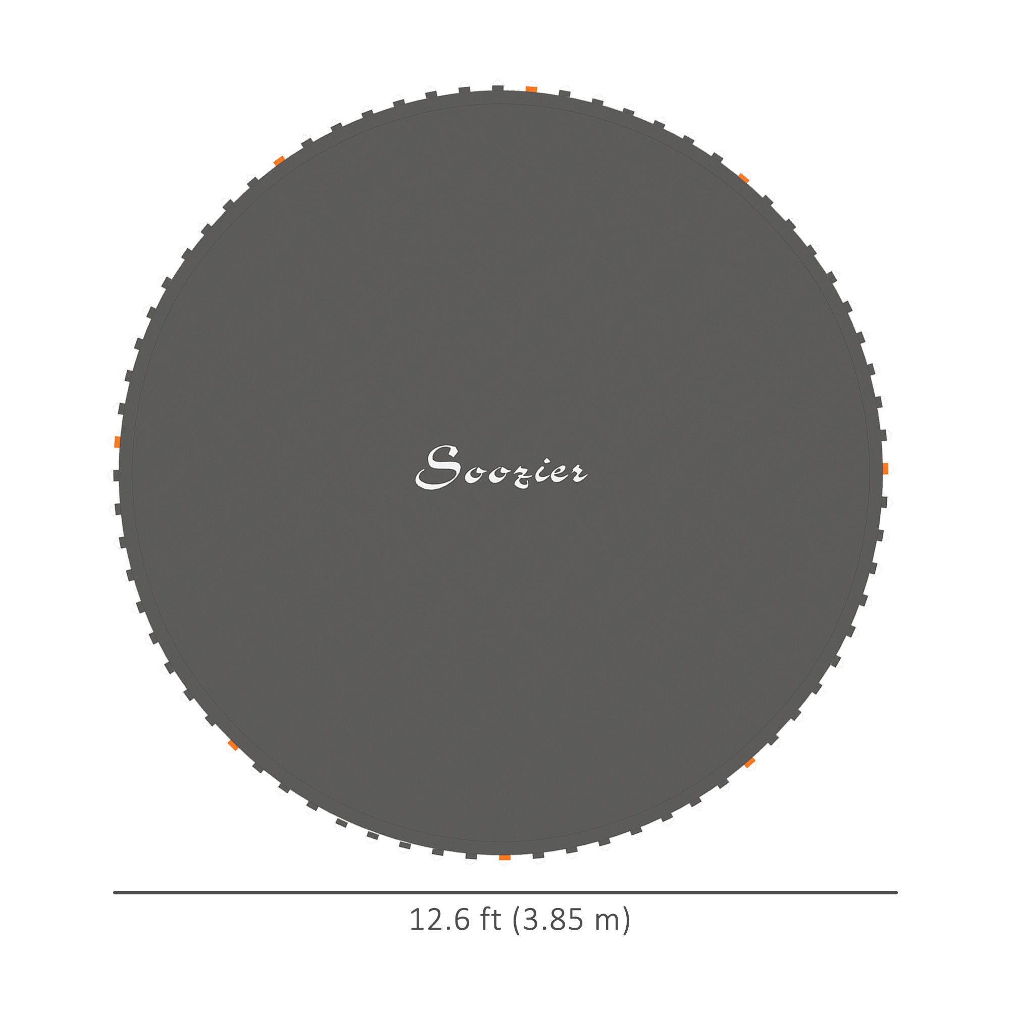 Soozier Trampoline Replacement Mat, Fits 14' Trampoline w/ 80 V-Hooks & 5.5" Springs (Spring & Frame not Included), Black 