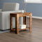 End Accent Table Brown Reclaimed Wood 1 Drawer 1 Shelf