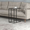 End Accent Table C-Shaped Glass Black Metal