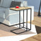 End Accent Table C-Shaped Reclaimed Wood Black Metal