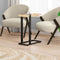 End Accent Table C-Shaped Taupe Black Metal