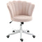 Office Chair, Armless Swivel Desk Chair with Adjustable Height, Backrest, Tilt Function for Office, Vanity, Pink