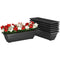 Outsunny Long Rectangular Flower Plant Pots, 7 Pack 23 Inches Window Boxes Planters for Windowsill, Garden, Black