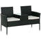 Patio Furniture w/ Mid-Table PE Rattan Loveseat w/ Cushion, Light Grey