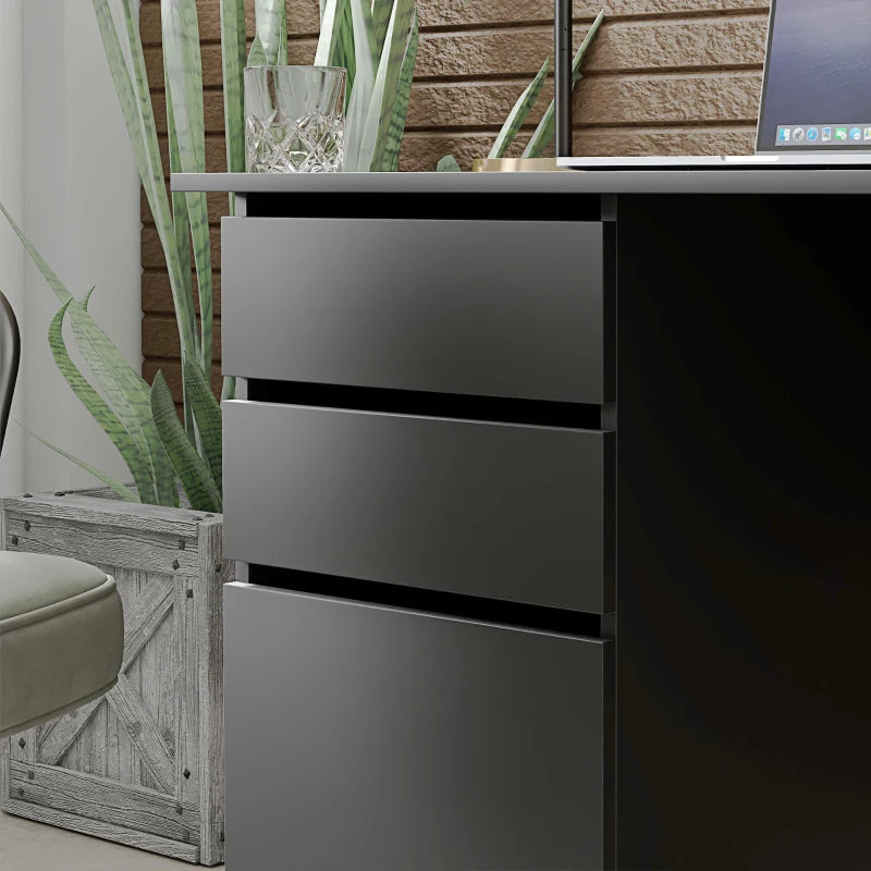 Computer Desk with Storage, PC Table with Drawers and Cabinet for Home Office, Study Room, Black