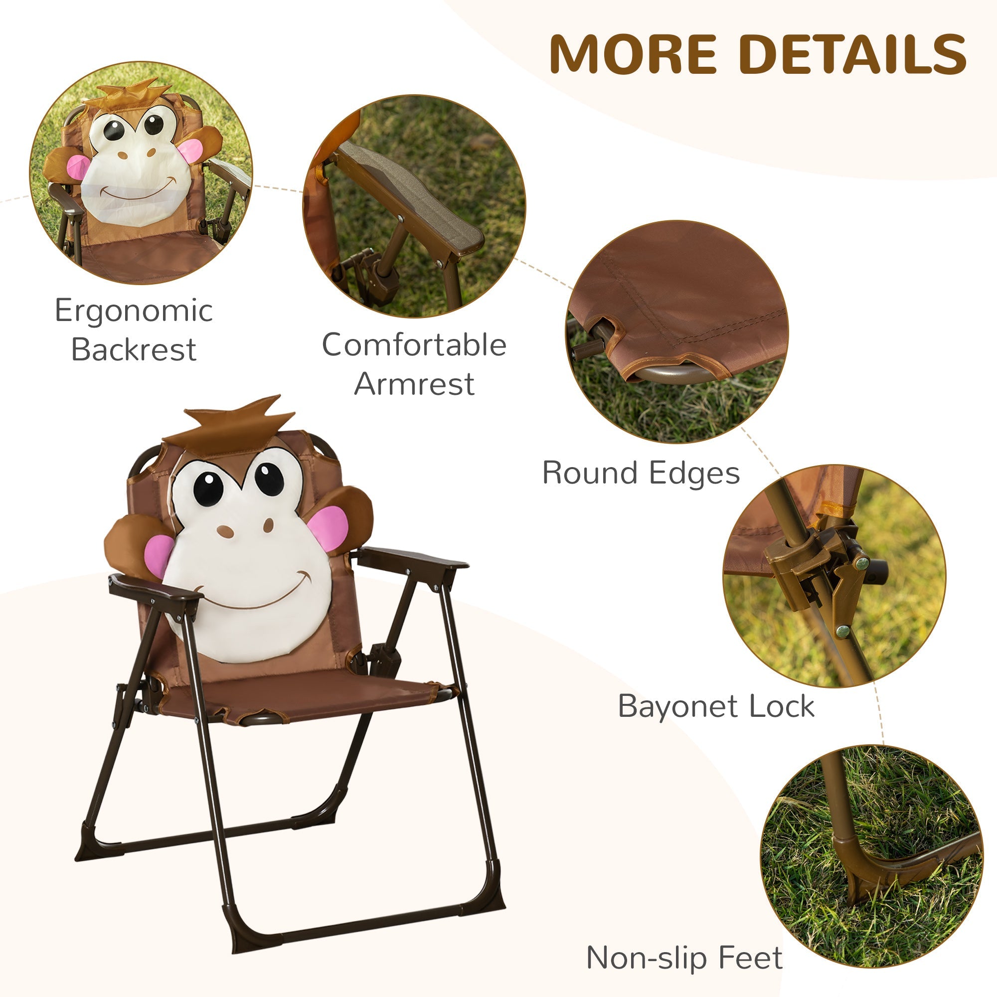 Outsunny Kids Picnic Table Chair Set Outdoor Folding Garden Furniture Adjustable Height 
