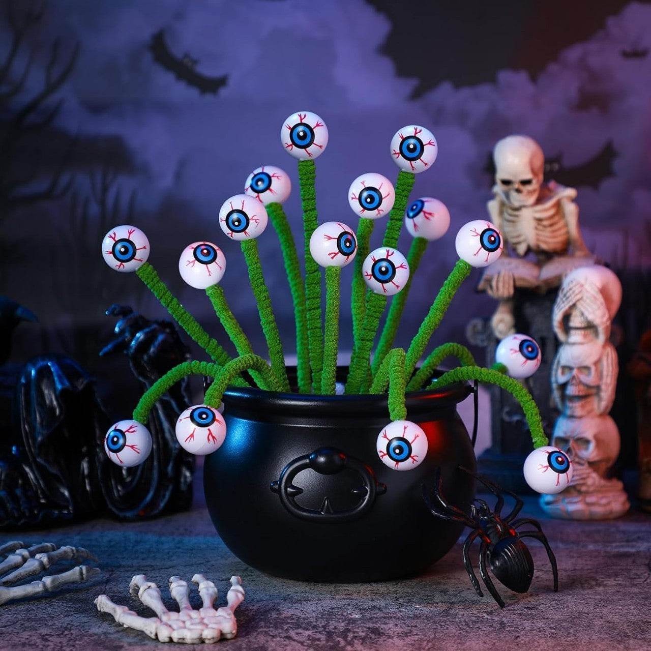 Halloween Three-dimensional Eye Beads Twig Cutting Bouquet Creative Funny Decoration 