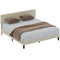 King Size Bed Frame with Adjustable Upholstered Headboard Platform Bed Frame Wood Slat Support Noise Free Light Grey