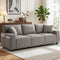 3 Seater Sofa with Storage Pockets, Modern Upholstered Couch with Pocket Springs, Grey