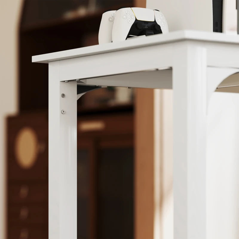 71" Computer Desk, Desktop Desk with Metal Legs, White